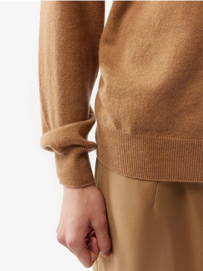 Basic Kaschmirpullover mit Polokragen