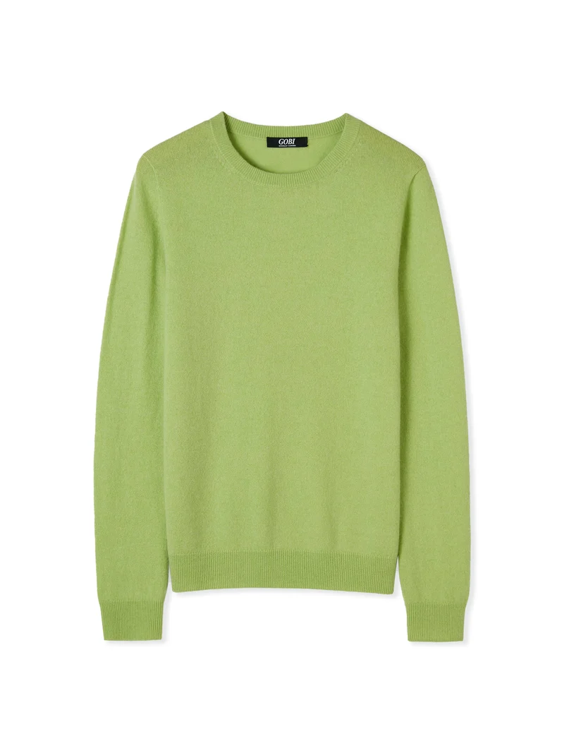 Basic R-Ausschnitt Kaschmirpullover