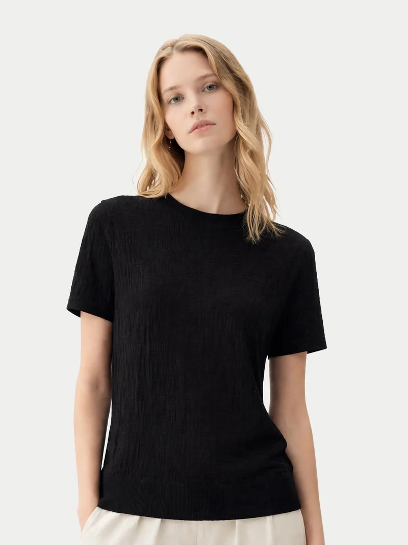 T-Shirt aus Seide-Kaschmir
