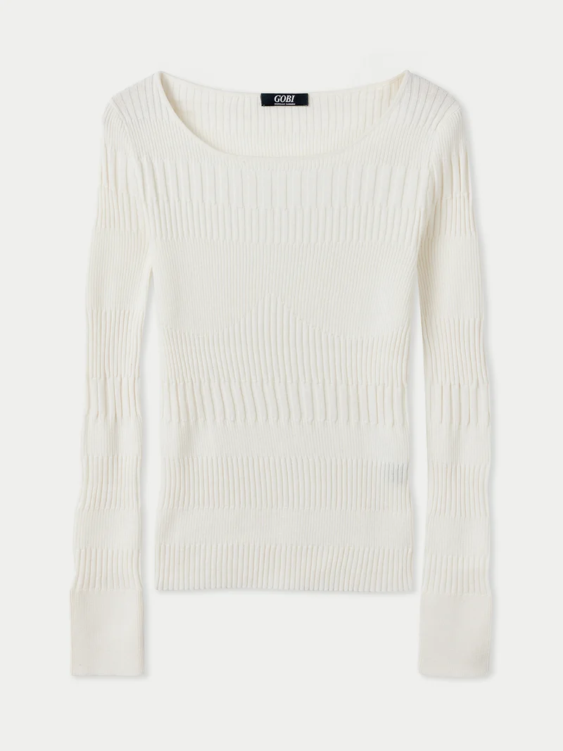 Rippenpullover aus Baumwoll-Seiden-Kaschmir-Mischung