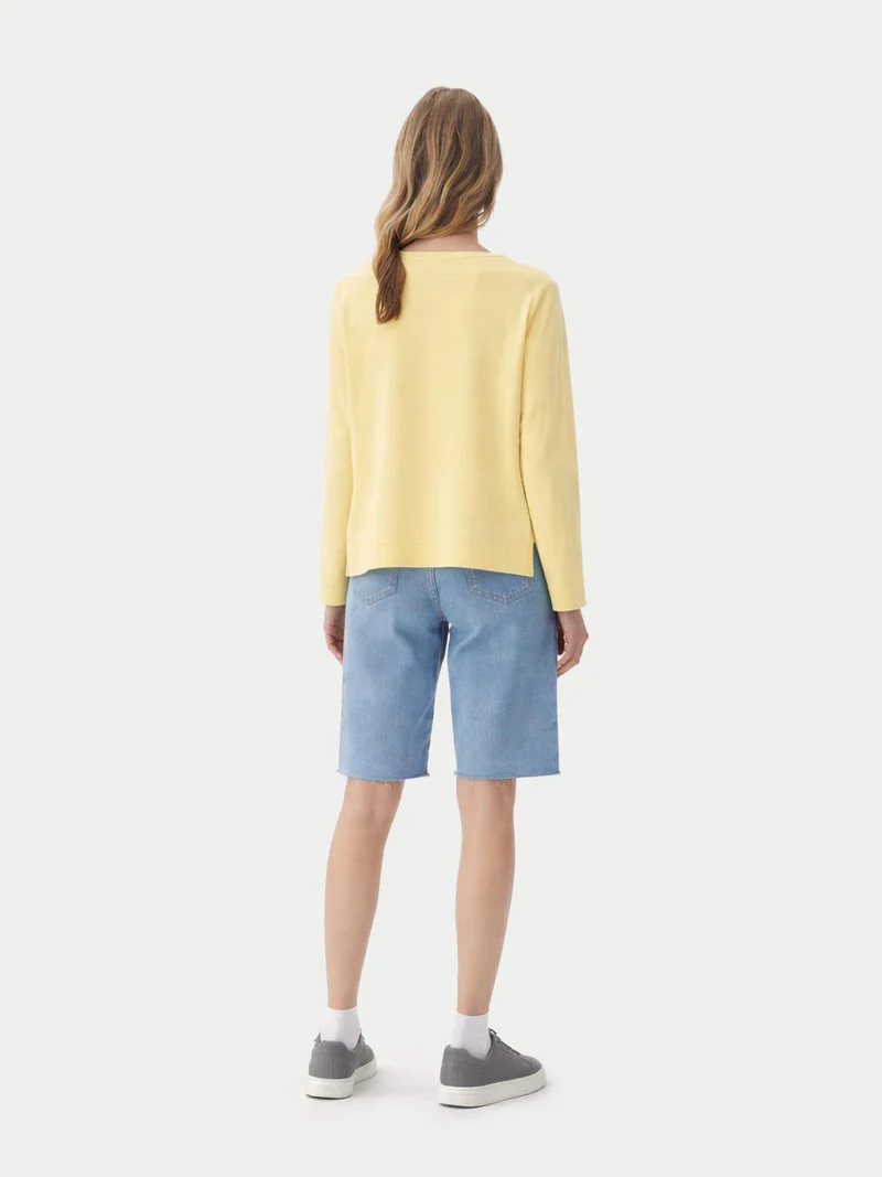Pullover mit Bootsausschnitt aus Baumwoll-Seiden-Kaschmir-Mischung