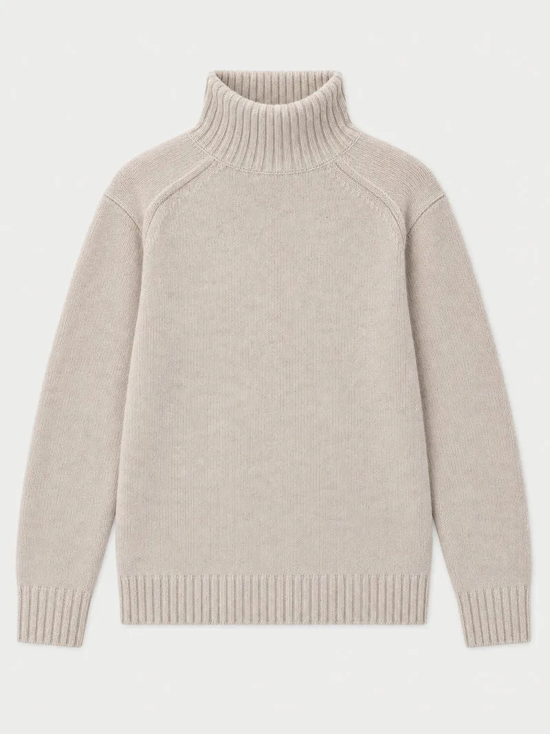 Kaschmir-Rollkragenpullover mit lockerer Passform