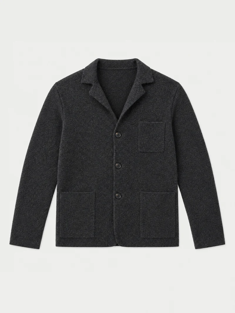Kaschmir-Strickjacke im Blazerstil