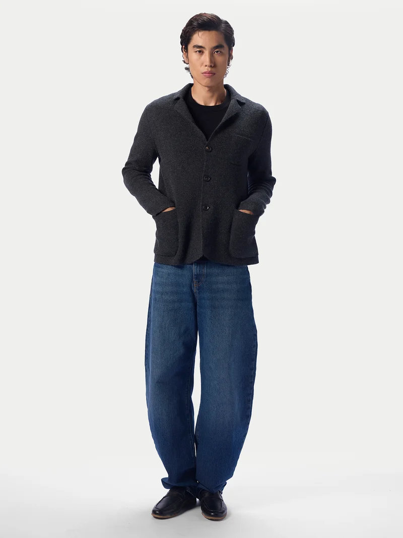 Kaschmir-Strickjacke im Blazerstil