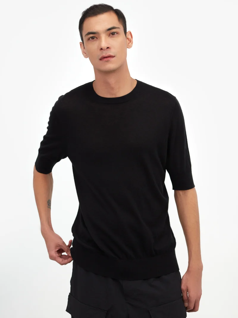 T-Shirt aus Seide und Kaschmir