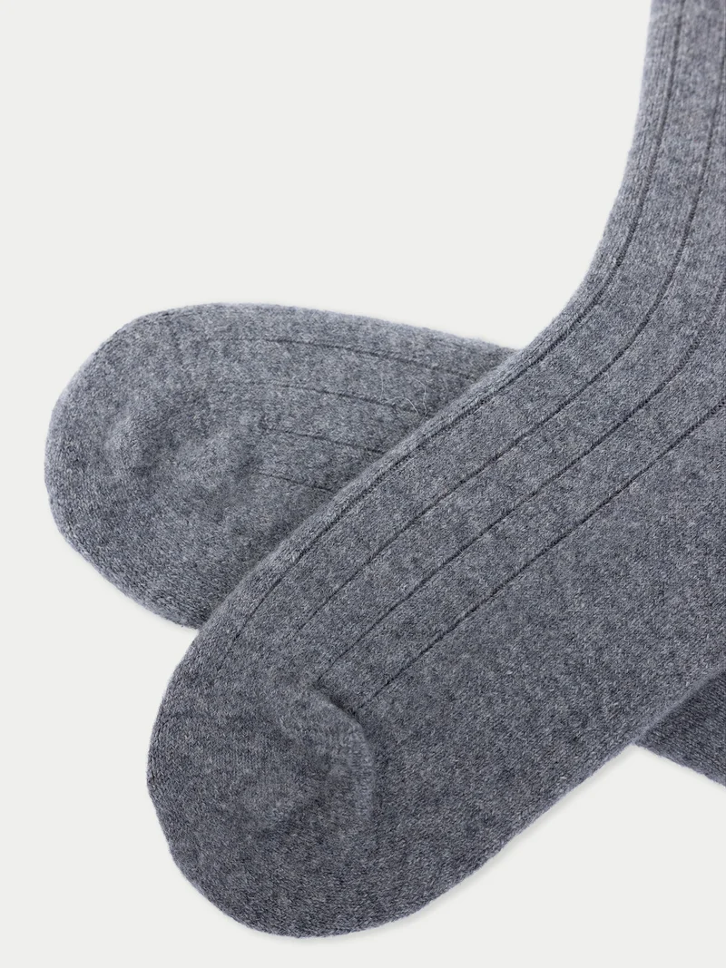 Unisex Kaschmir Rippenstrick-Bettsocken