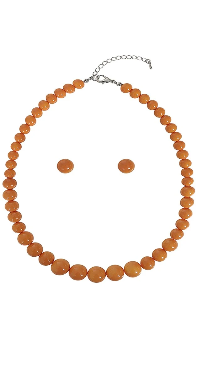Schmuckset Kette und Ohrstecker Natalie, Orange