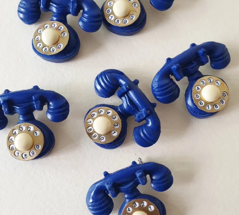 Brosche Telefon,Blau