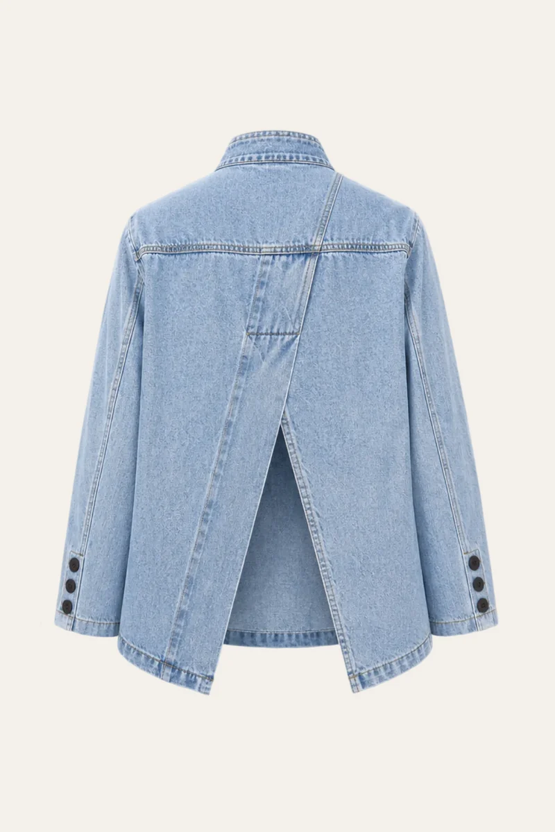 Denim Cut-Out Blazer