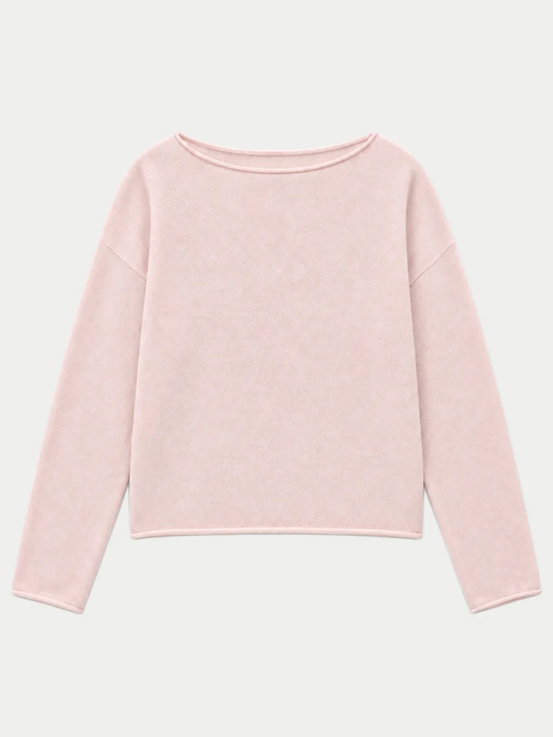 Kaschmirpullover mit U-Boot-Ausschnitt