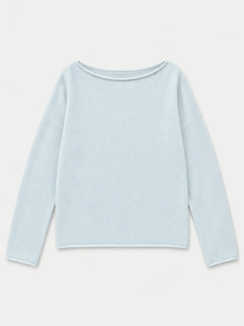 Kaschmirpullover mit U-Boot-Ausschnitt