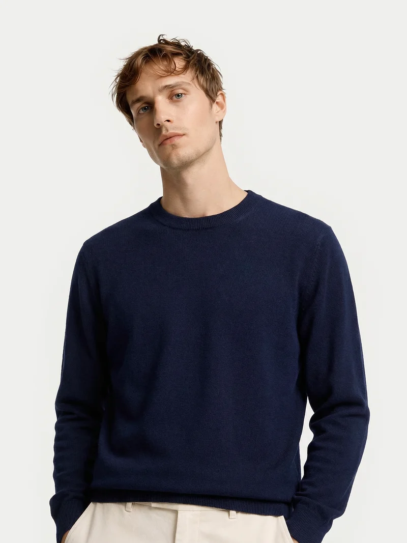 Kaschmir Basic Pullover mit Rundhalsausschnitt