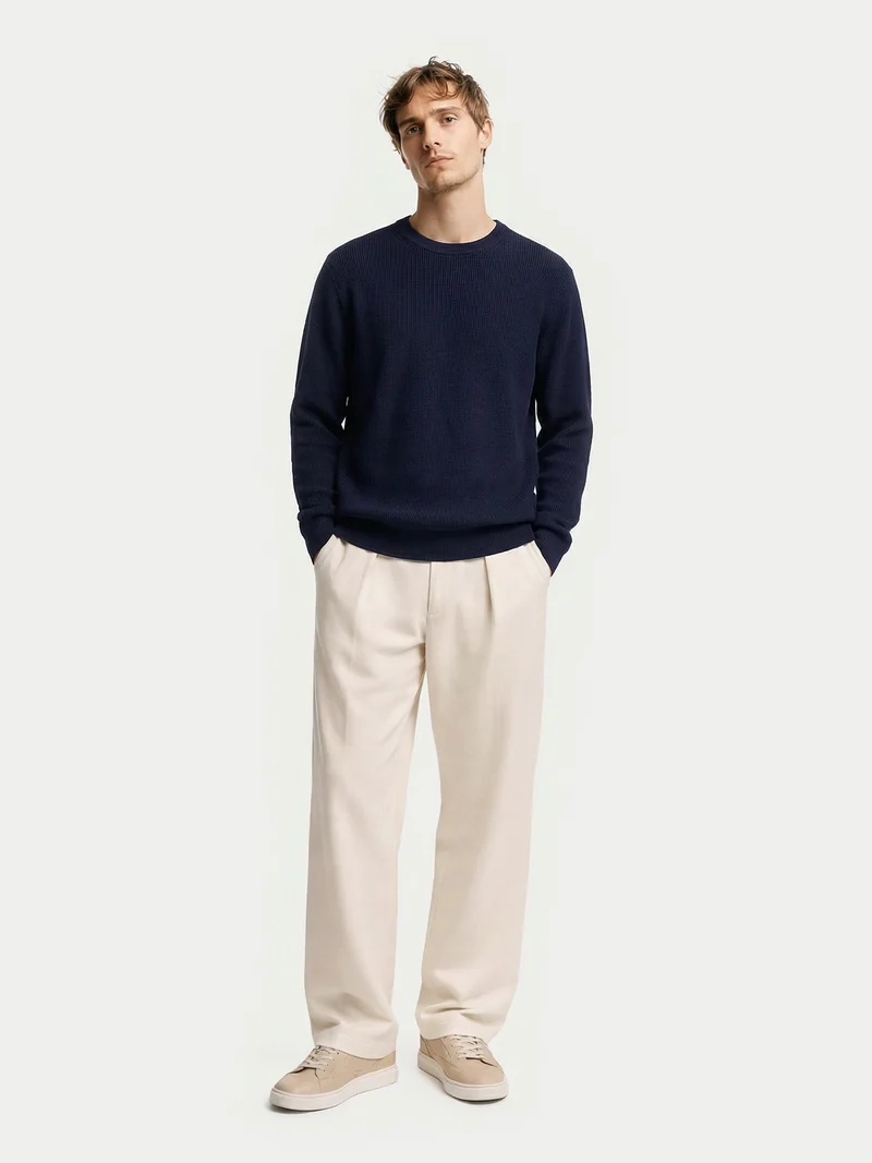 Kaschmir Basic Pullover mit Rundhalsausschnitt