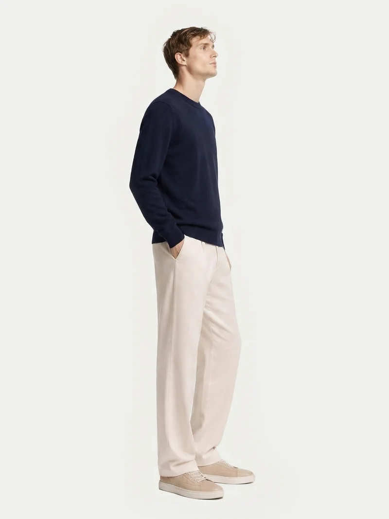 Kaschmir Basic Pullover mit Rundhalsausschnitt