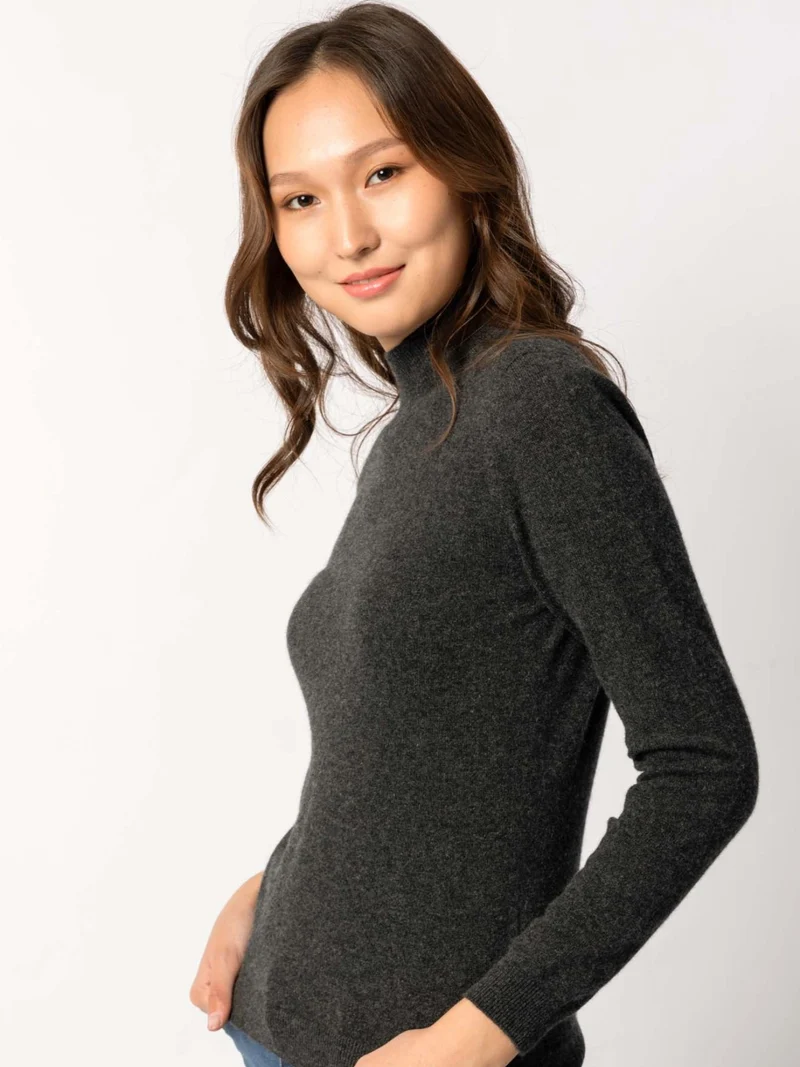 Basic Stehkragenpullover aus Kaschmir