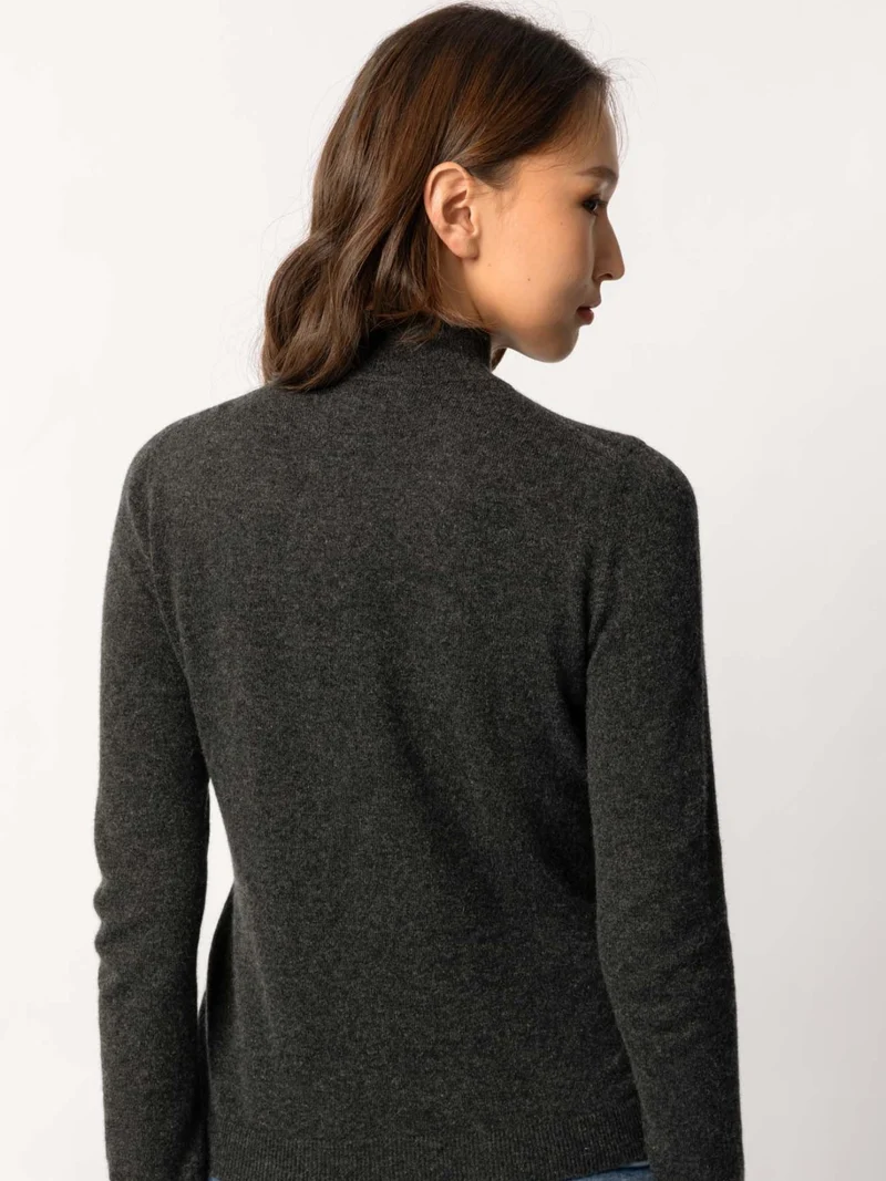 Basic Stehkragenpullover aus Kaschmir