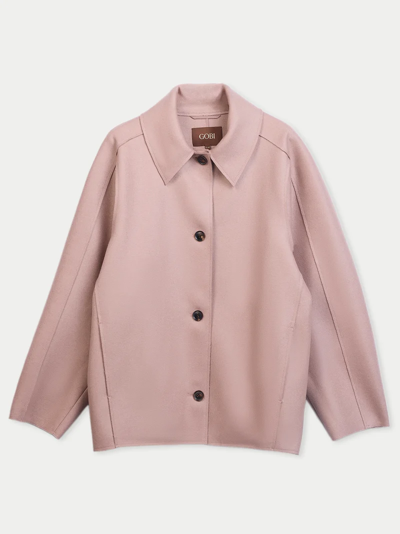 Kaschmir-Meltonjacke mit Ovalärmeln
