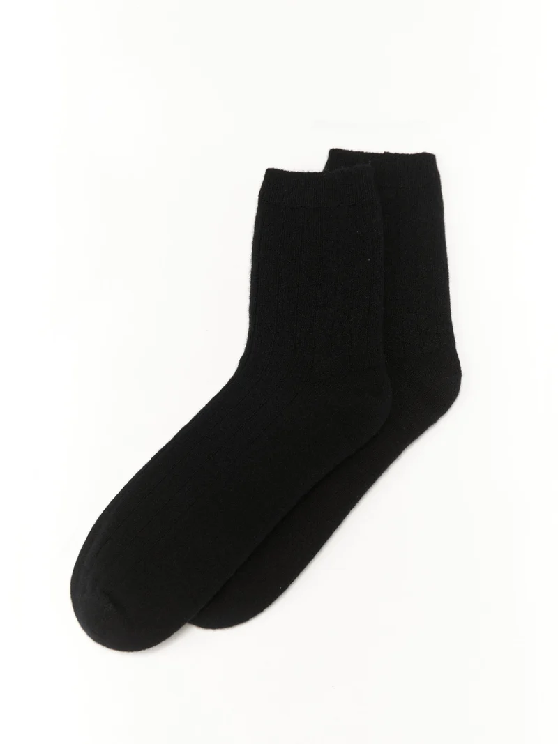 Unisex Kaschmir Strick-Bettsocken mit Trim