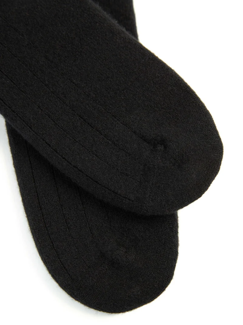 Unisex Kaschmir Strick-Bettsocken mit Trim
