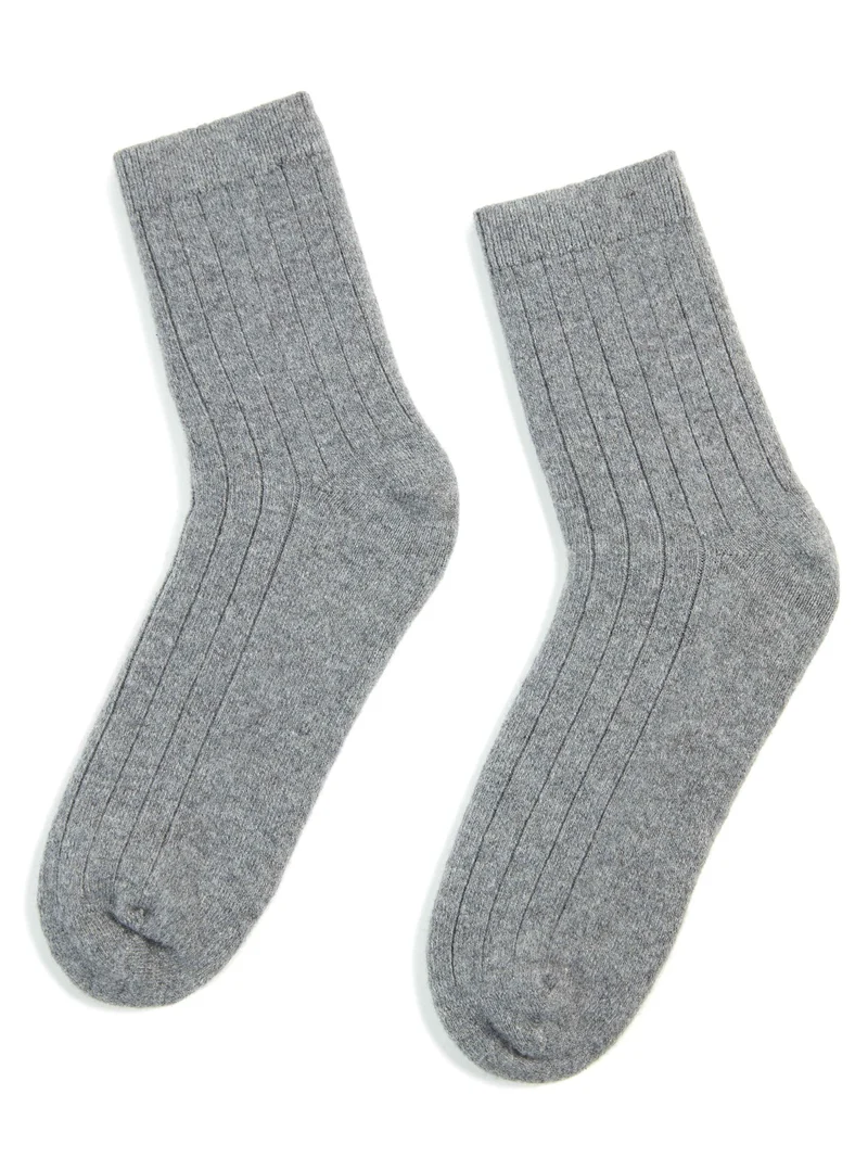 Unisex Kaschmir Strick-Bettsocken mit Trim
