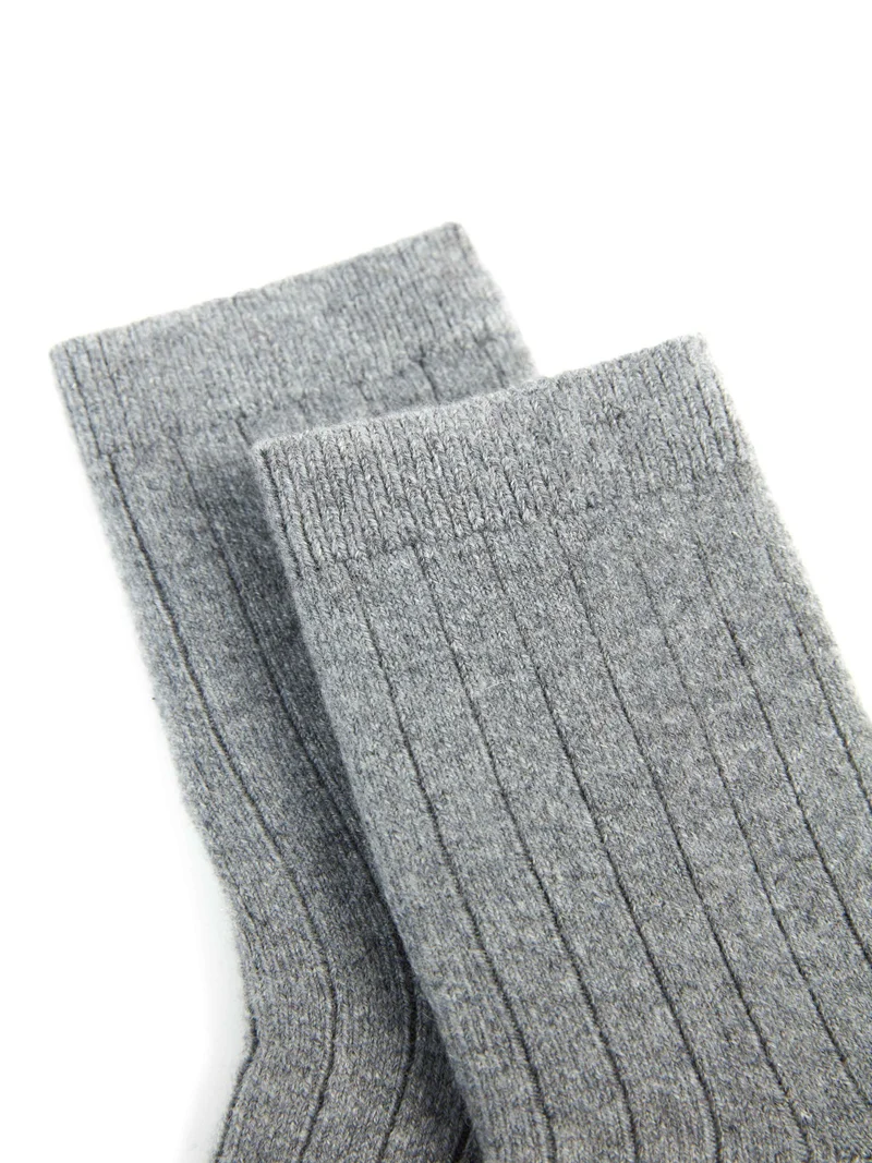 Unisex Kaschmir Strick-Bettsocken mit Trim