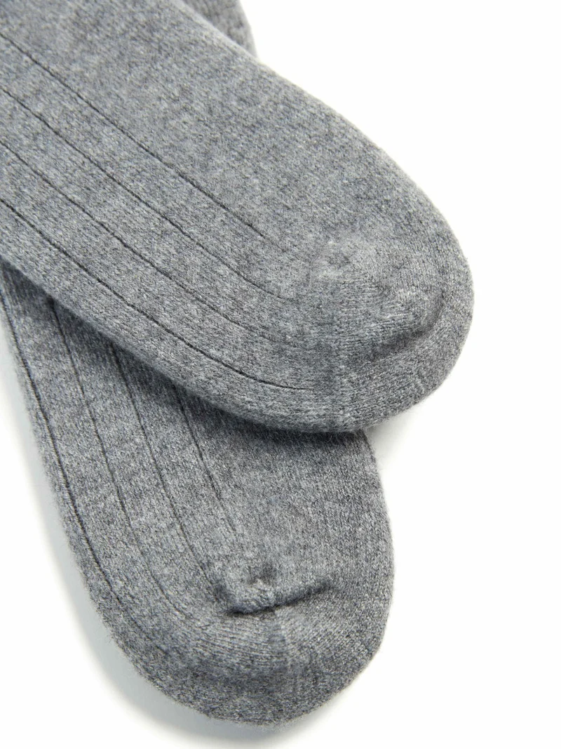 Unisex Kaschmir Strick-Bettsocken mit Trim