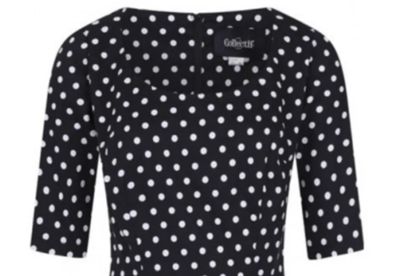 Bleistiftkleid Amber Polka, Schwarz-Weiß