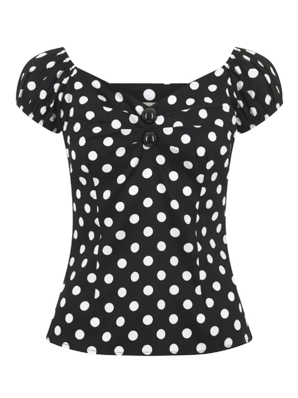 Top Dolores Polka, Schwarz, Plus Size