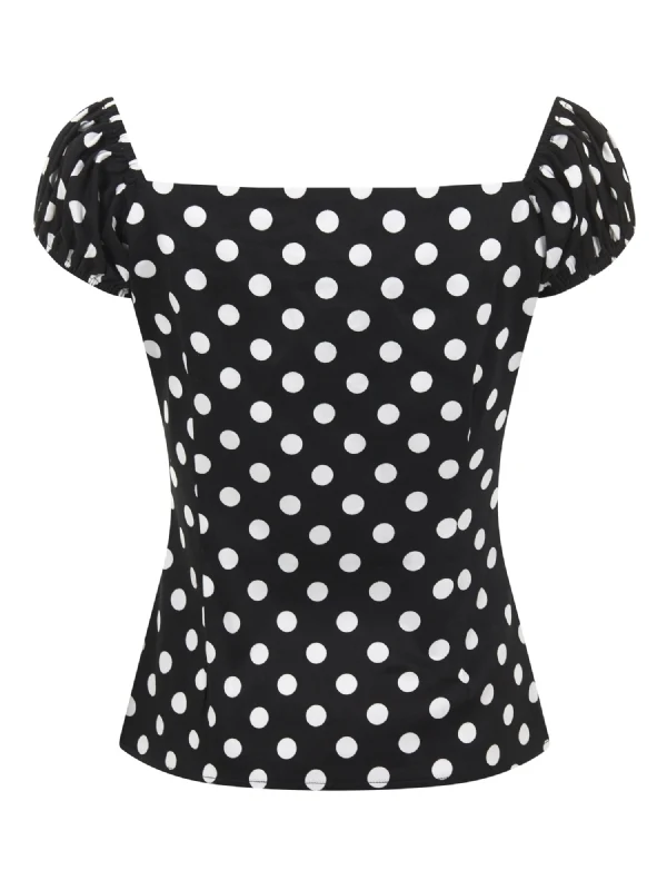 Top Dolores Polka, Schwarz, Plus Size