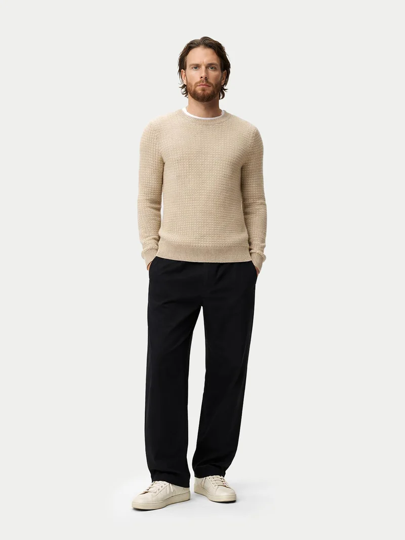 Herren Kaschmir-Pullover im Waffelstrick