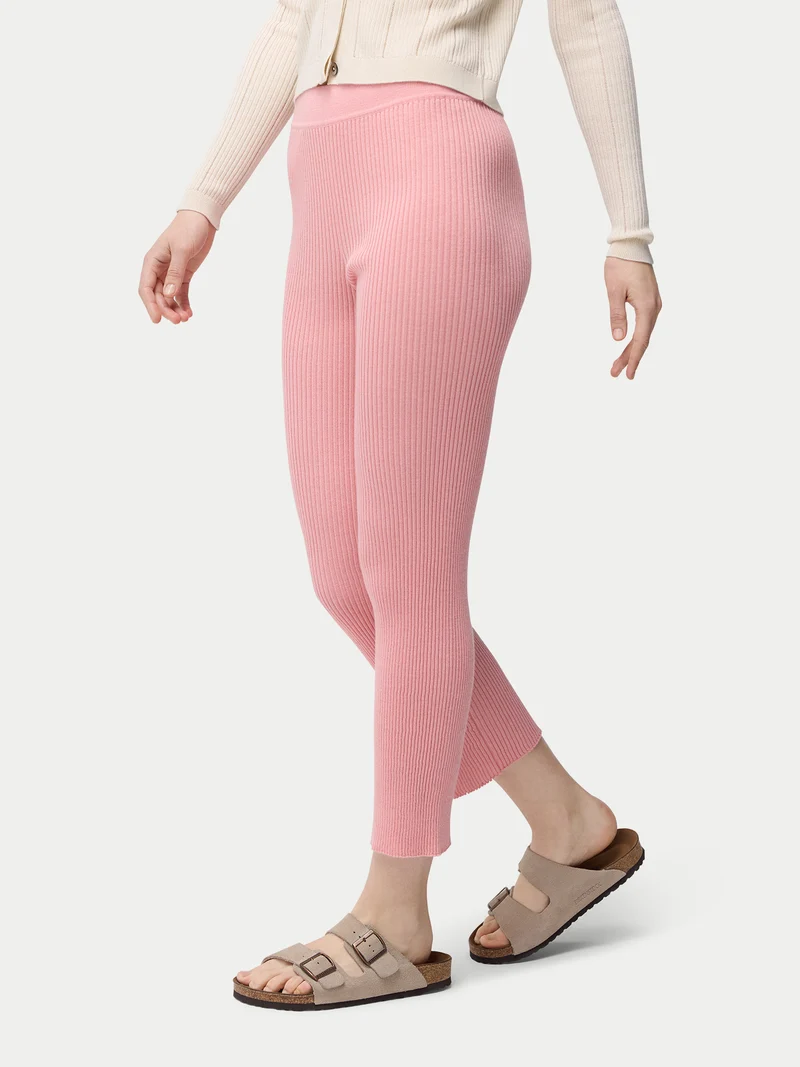Rippenstrickhose aus Kaschmir Seide