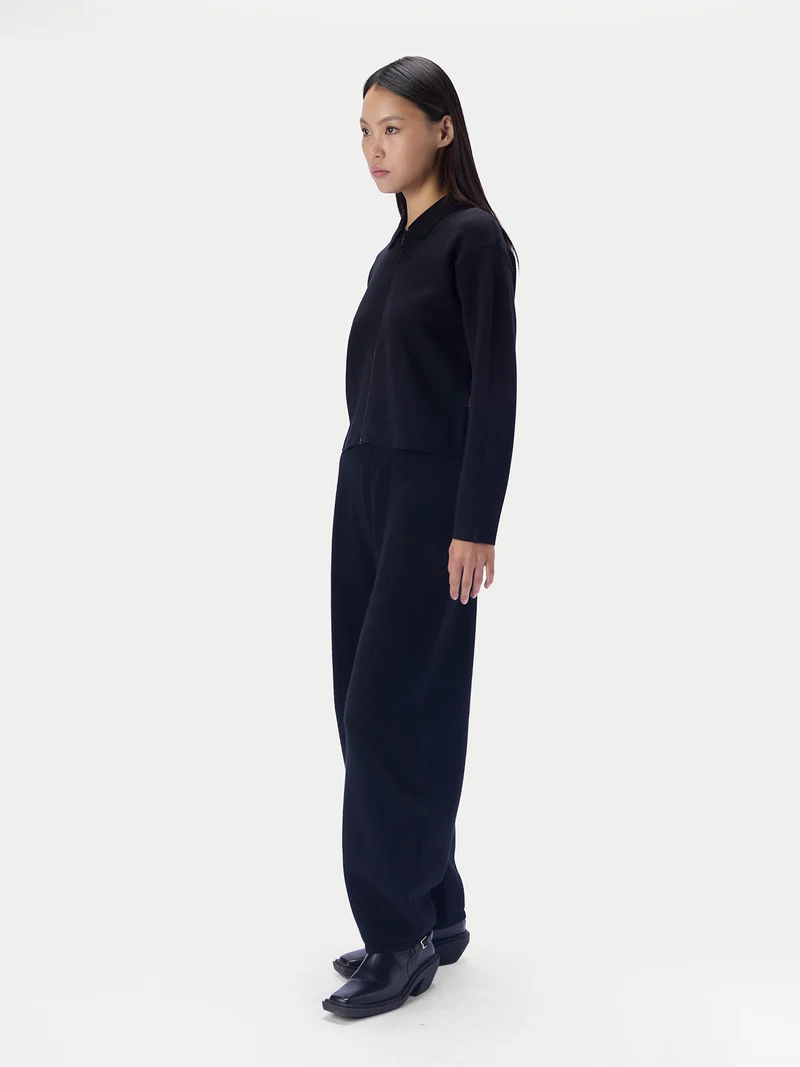 Kaschmir-Seide Strickjacke, kurz, mit Reißverschluss