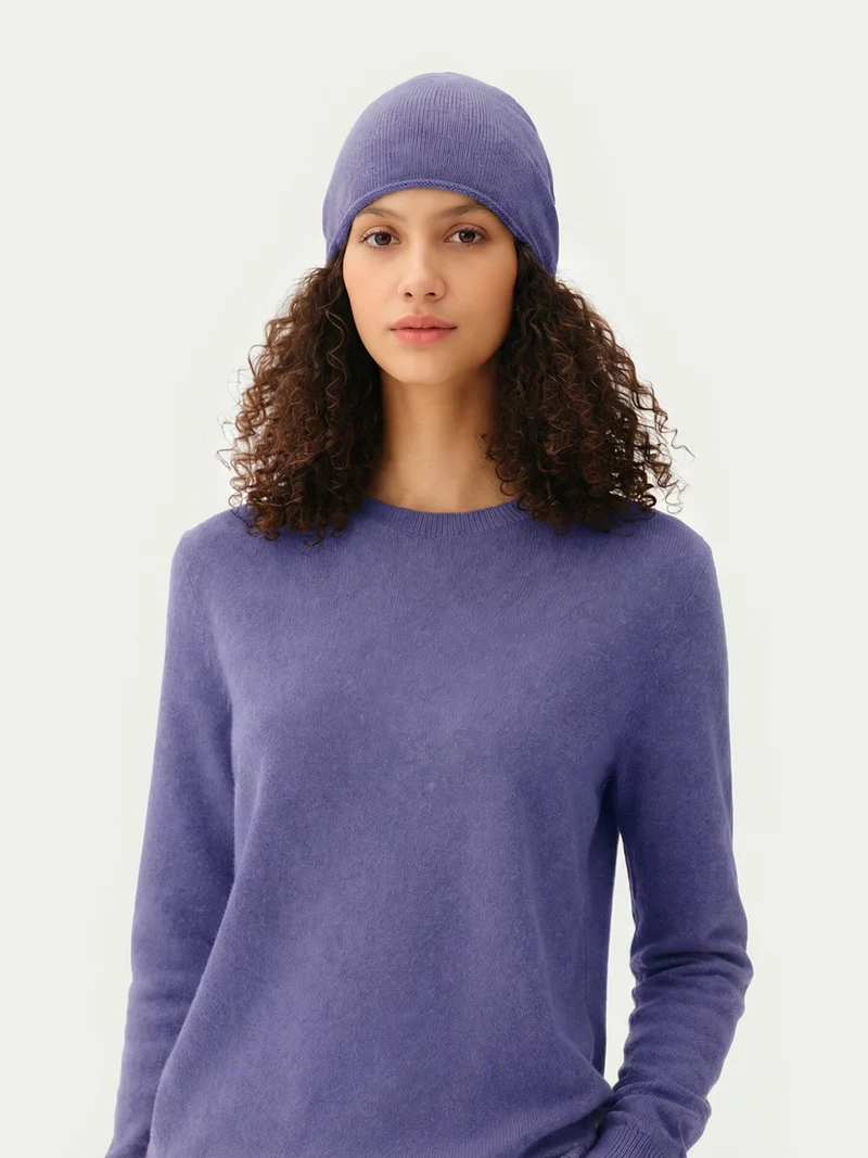 Kaschmir-Set aus Pullover und Mütze