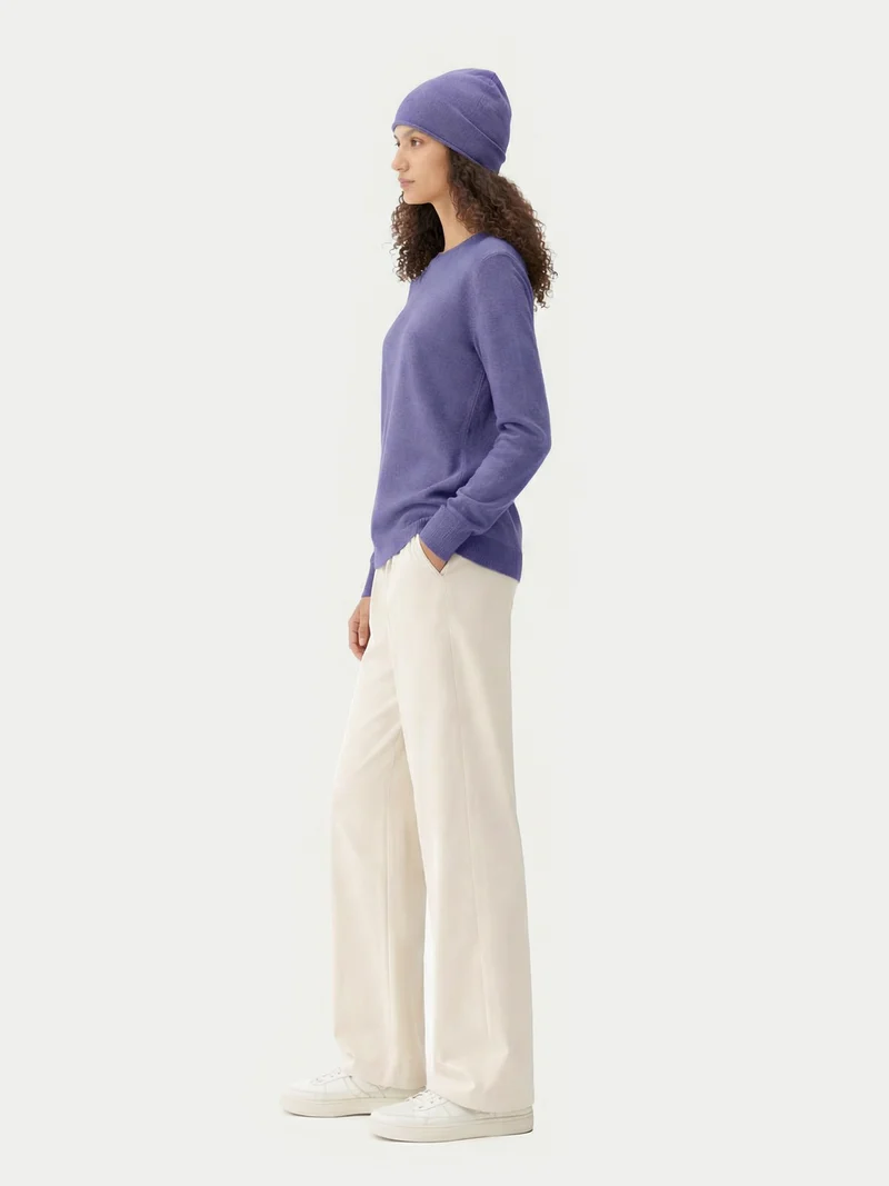Kaschmir-Set aus Pullover und Mütze