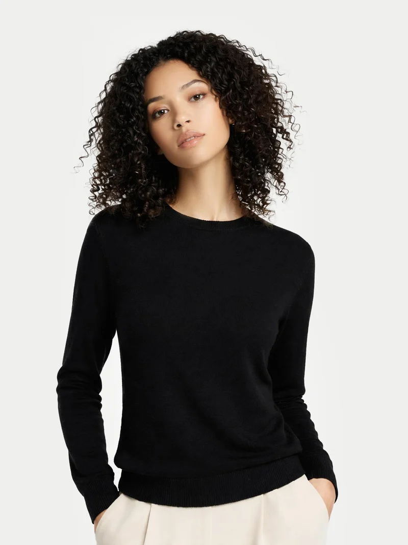 Timeless R-Ausschnitt Kaschmirpullover