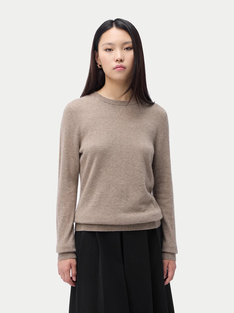 Basic Kaschmir-Rundhals-Pullover
