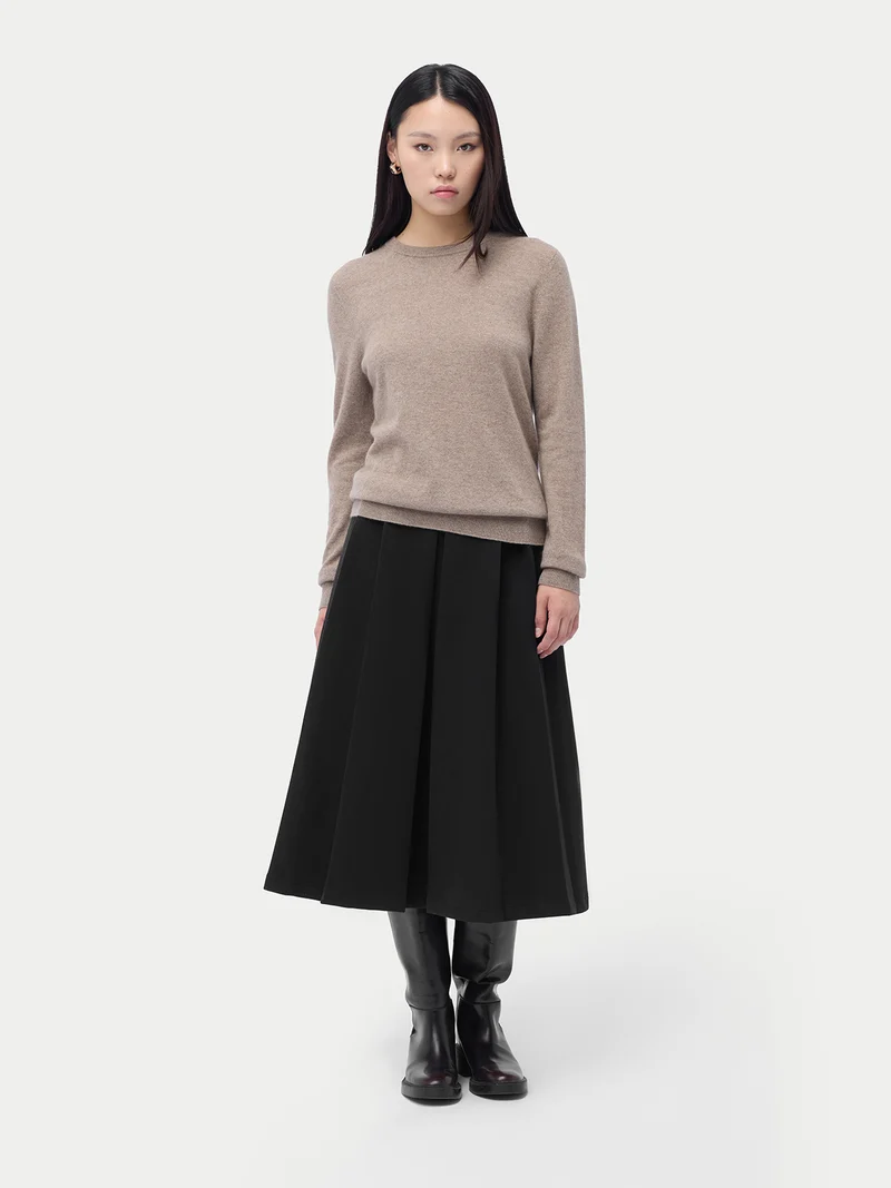 Basic Kaschmir-Rundhals-Pullover