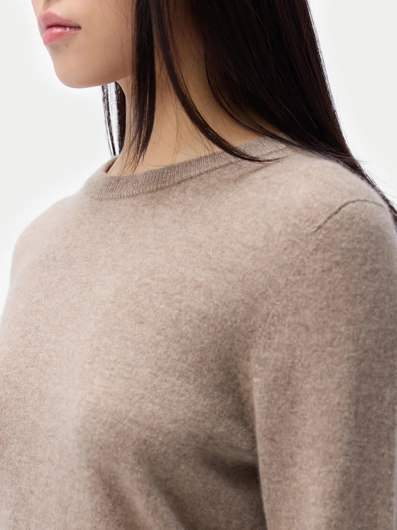 Basic Kaschmir-Rundhals-Pullover