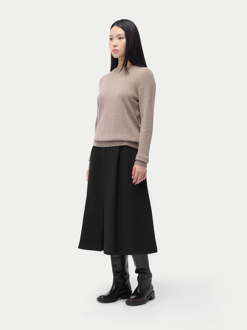 Basic Kaschmir-Rundhals-Pullover