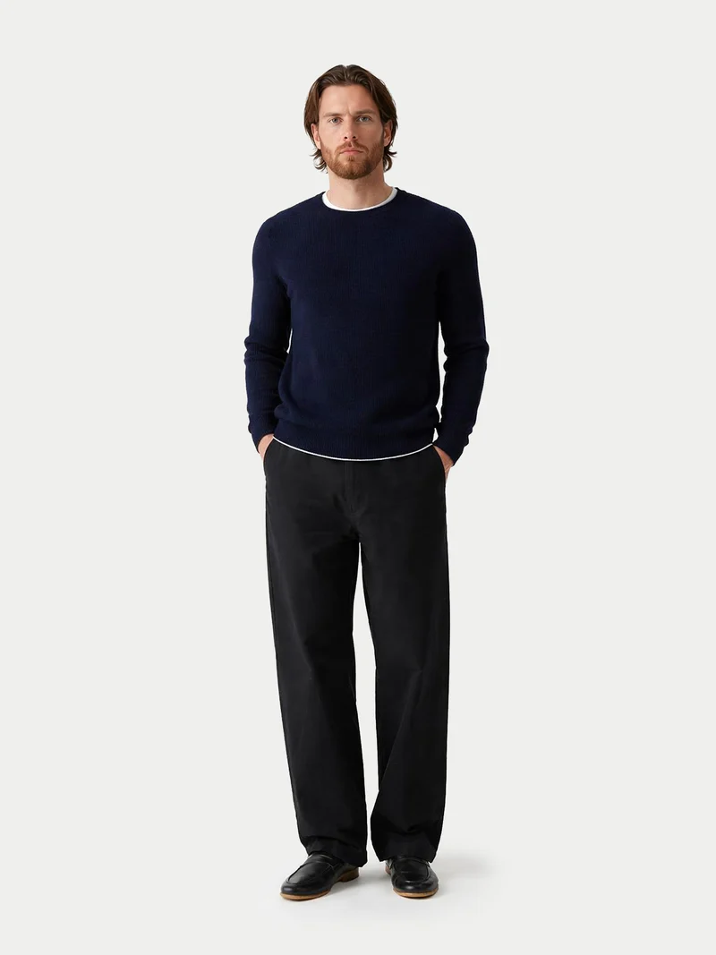 Herren Kaschmir-Pullover mit Rippenstrick