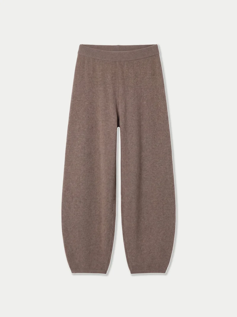 Kaschmir-Strickhose mit Tonnenbein
