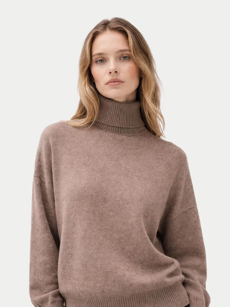 Damen Kaschmir Rollkragenpullover