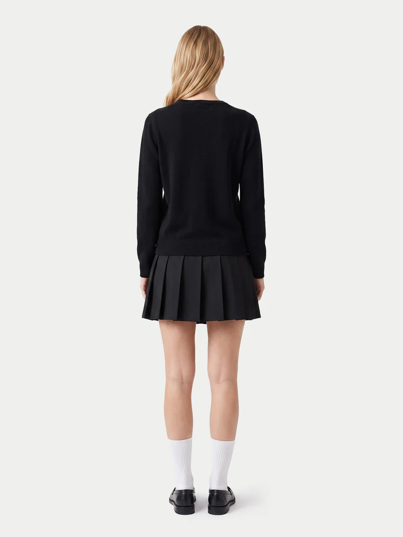 Kaschmirpullover mit tiefem V-Ausschnitt
