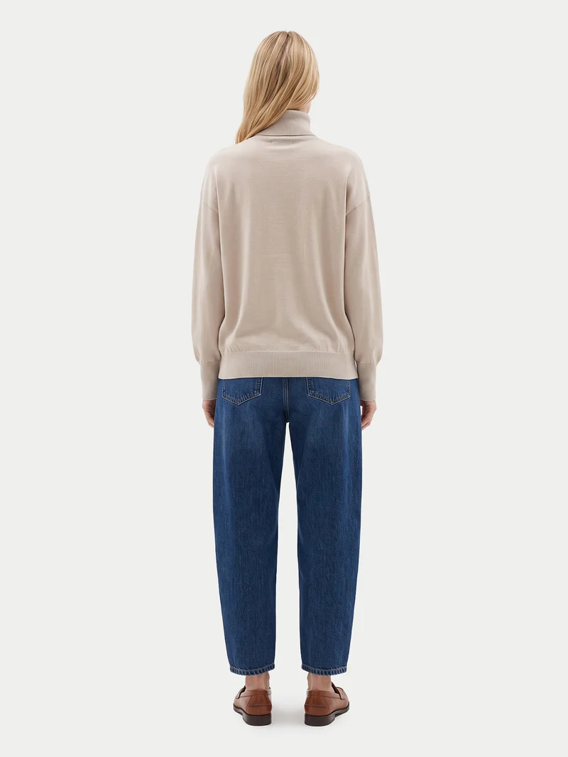 Kaschmir-Seidenpullover mit Rollkragen