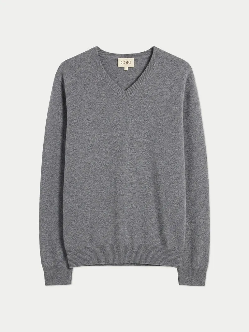 Timeless Kaschmirpullover mit V-Ausschnitt