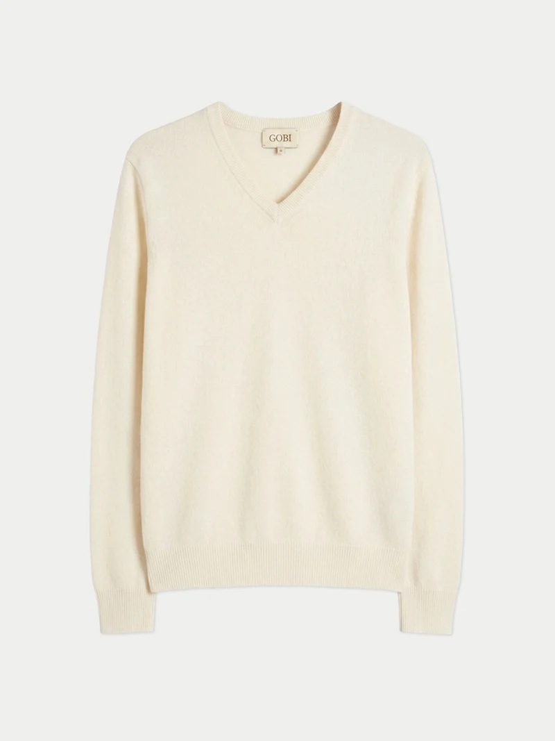 Timeless Kaschmirpullover mit V-Ausschnitt