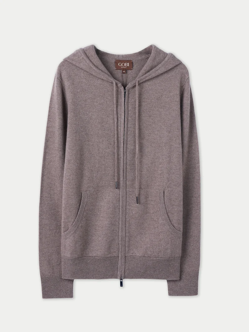 Damen Zip-Hoodie mit Smiley-Tasche