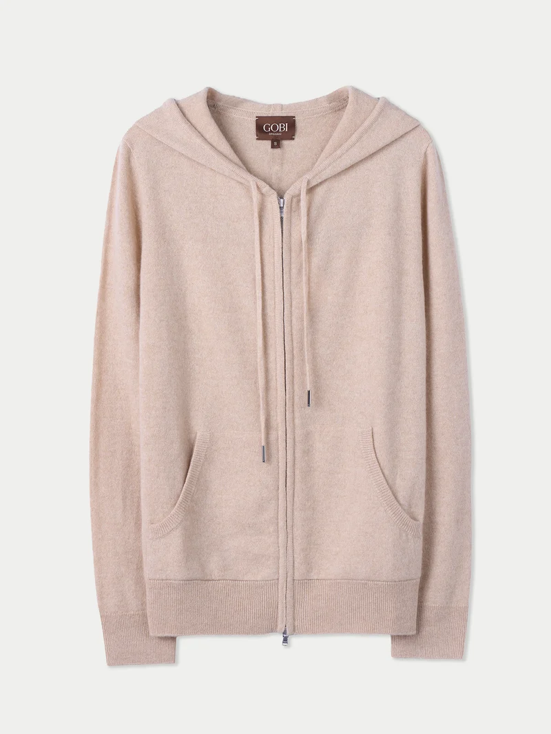 Damen Zip-Hoodie mit Smiley-Tasche