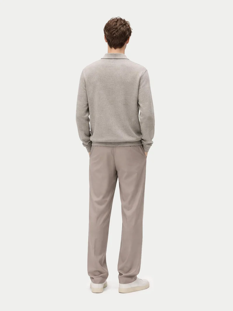 Basic Kaschmirpullover mit Polokragen