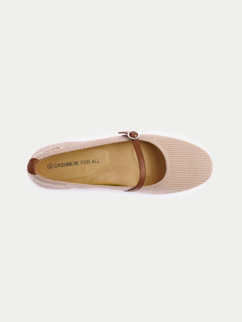 Strick-Ballerinas aus mercerisierter Wolle und Kaschmir